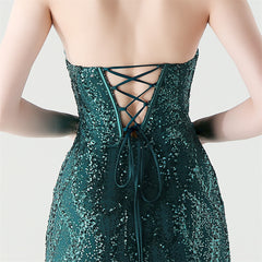 Sequined Heart-Collar Maxi Dress