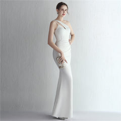 One-Shoulder Asymmetric Split Maxi Dress