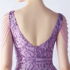 Ostrich Feather Beaded Maxi Dress