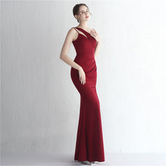 One-Shoulder Asymmetric Split Maxi Dress