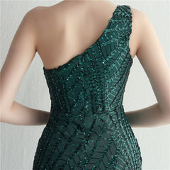 One-Shoulder Sequin Maxi Dress