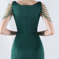 Embroidered Sheer Mesh Maxi Dress