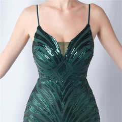 Elegant Sequin V-Neck Maxi Dress