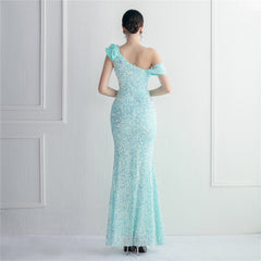 Sequined Fishtail Maxi Dress