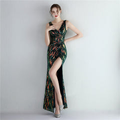 Sequined Split Maxi Dress
