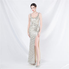 Sequin Split Maxi Dress