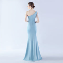 Beaded One-Shoulder Maxi Dress