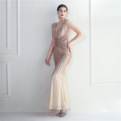 Sequined Fishtail Maxi Dress