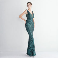 Sequin Fishtail Maxi Dress