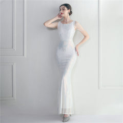 Sequined Fishtail Maxi Dress