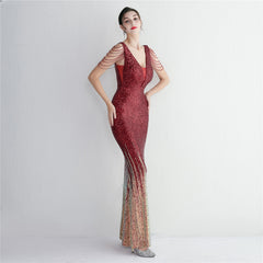 Ombre Sequin Maxi Dress