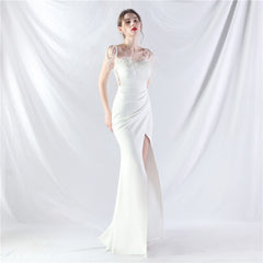 Strapless Slit Maxi Dress