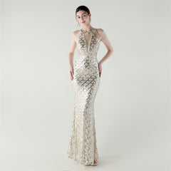 Sequined Fishtail Maxi Dress