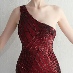 One-Shoulder Sequin Maxi Dress