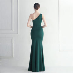 Ruffled One-Shoulder Maxi Dress