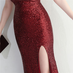 Crisscross Backless Sequined Maxi Dress