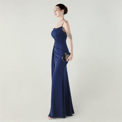 Beaded Chain Fishtail Maxi Dress