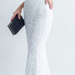 Ostrich Feather Strapless Maxi Dress