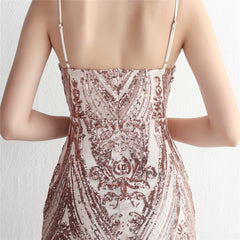 Sequined V-Neck Maxi Dress