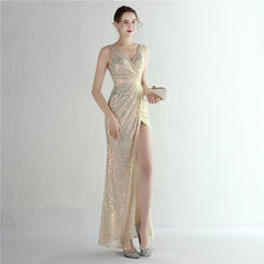 Sequined Split Maxi Dress