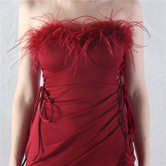 Strapless Slit Maxi Dress