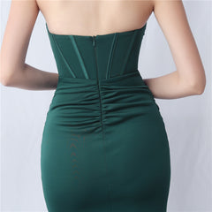 Strapless Boned Split Maxi Dress