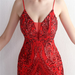 Sequined V-Neck Maxi Dress