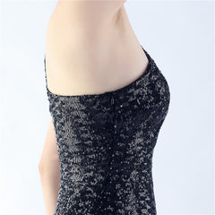 Sequin Beaded One-Shoulder Maxi Dress