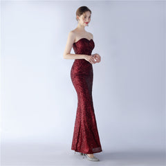 Sequined Sweetheart Maxi Dress