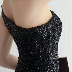 One-Shoulder Sequined Fishtail Split Maxi Dress