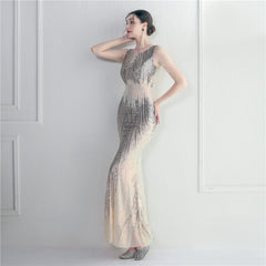 Sequined Fishtail Maxi Dress