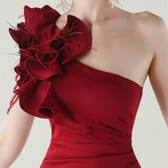 One-Shoulder Beaded Maxi Dress