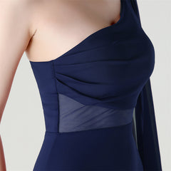 One-Shoulder Ruched Split Maxi Dress