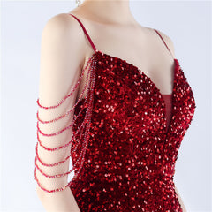 Asymmetric Sequin Maxi Dress