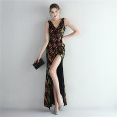 Sequined Split Maxi Dress