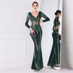 Sequin Fishtail Maxi Dress