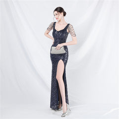 Sequin Split Maxi Dress