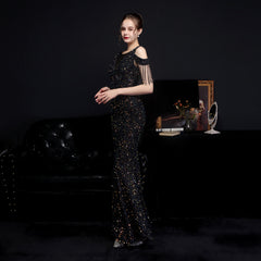 Sequin Fishtail Maxi Dress