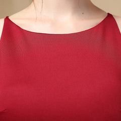 Elegant Crew-Neck Split Bodycon Dress