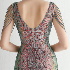 Sequined Fishtail Maxi Dress