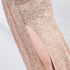 Sequined Split A-Line Maxi Dress