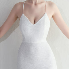 Crisscross Backless Sequined Maxi Dress