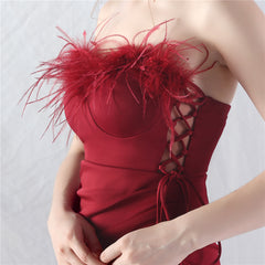 Strapless Slit Maxi Dress