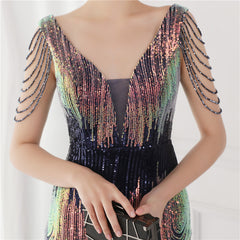 Sequined Fishtail Maxi Dress