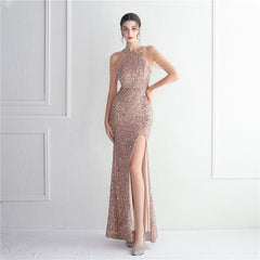 Sequined Split Maxi Dress