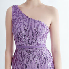 One-Shoulder Sequin Maxi Dress