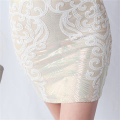 Sequin Long-Sleeve Bodycon Dress