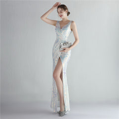 Sequined Split Maxi Dress