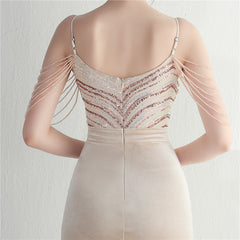 Sequin V-Neck Maxi Dress