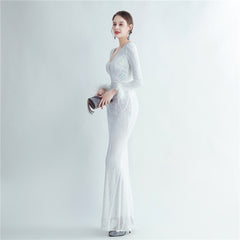 Sequin Feather Maxi Dress